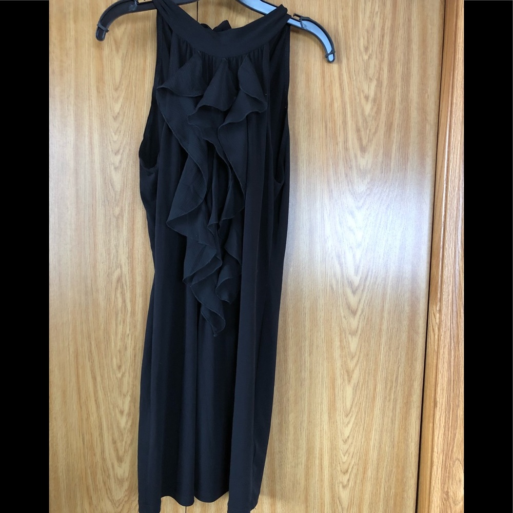 Black halter tie dress